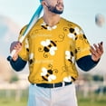 thumbnail image 4 of Fotbe Cute Bee Butterfly Yelllow Baseball Jersey Shirt for Men and Women, Casual Short Sleeves Button Down T-Shirt-Small, 4 of 9