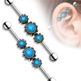 thumbnail image 3 of Barres de Perçage Industrielles 14G avec Centres Turquoise Triples Ronds, 3 of 3