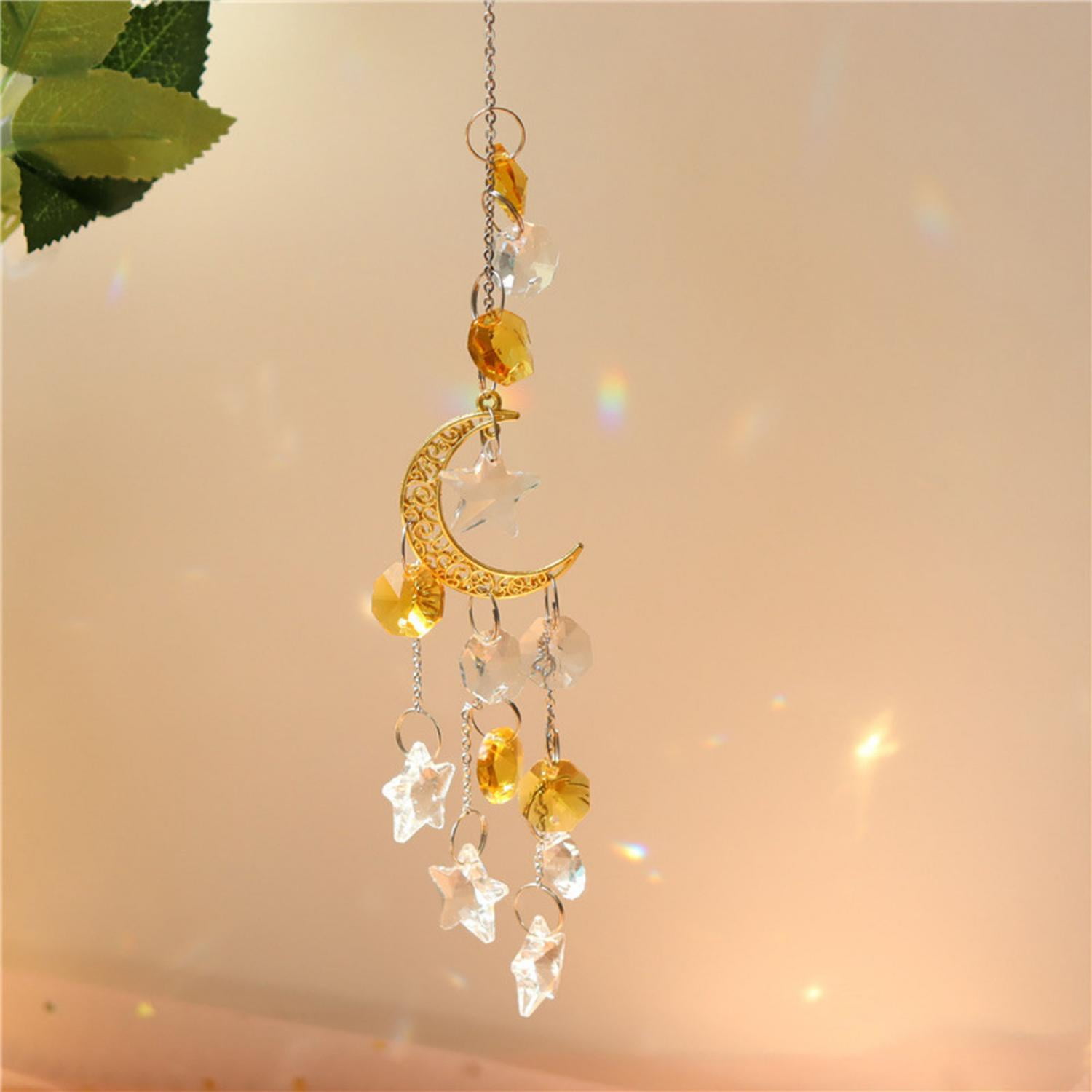 qucoqpe ,Crystal wind chimes color wind chimes glass wind chimes ornaments on Clearance
