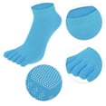 thumbnail image 4 of 4 Pairs Full Finger Toe Socks Men Women Non Slip Sticky Five Finger Socks for Sport Exercise Yoga Daily Fit Sky Blue, 4 of 7