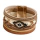 thumbnail image 3 of Pulsera multicapa envolvente, joyería, regalos, pulsera boho hecha a mano, cuerda trenzada Caqui, 3 of 9