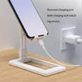 thumbnail image 5 of Phone Holder Retractable Desktop Tablet Bracket Plastic Non-slip Retractable Phone Mobile Stand for Home Office, White, 5 of 5