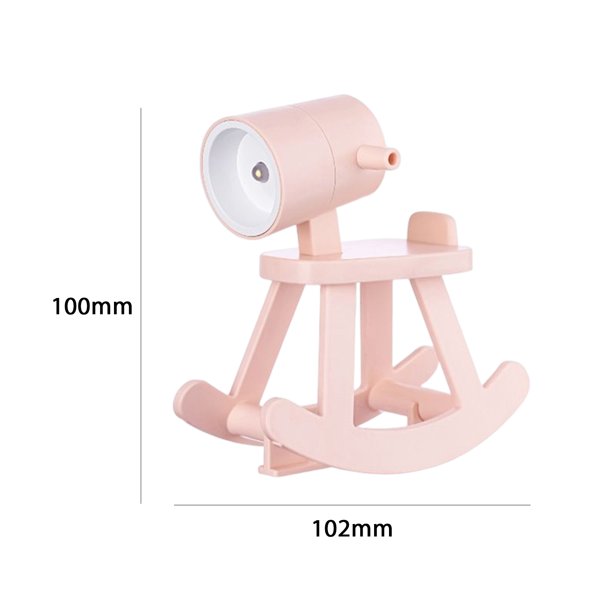 Lámpara de escritorio con vaso de caballo mecedora con luz de noche LED para dormitorio (rosa 2 piezas) Ndcxsfigh Para estrenar