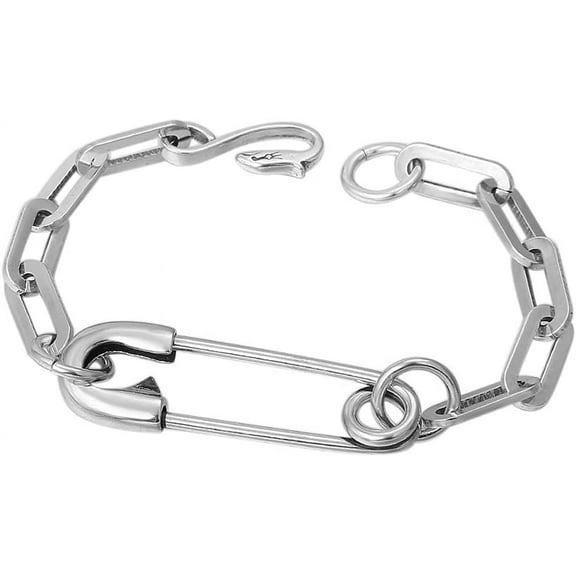 Personalized Safety Pin Chain Link Bracelet for Women Men Paperclip Charm Silver Dainty Friendship Fashion Y2K Bracelets for Daughter Mom Classic Style Simple Love Jewelry Unisex