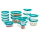 thumbnail image 1 of Recipientes Rubbermaid para almacenamiento de alimentos, 38 piezas, transparentes/azules, 1 of 6