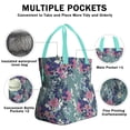 thumbnail image 3 of Pioneer Flower Floral Print Pattern Drawstring Lunch Bag Women - Drawstring Lunch Bag Insulated for Work Office - Stain-Resistant Large Lunchbags for Women with Multi-Pockets, 3 of 6