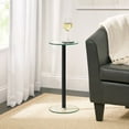thumbnail image 5 of mDesign Metal and Glass Top Round Accent Side/End Drink Table - Matte Black, 5 of 7
