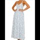 thumbnail image 3 of Vestido Bohemio de Verano 2025 para Mujer, Sin Mangas, con Estampado Floral y Fruncido Azul S, 3 of 10