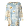 thumbnail image 5 of Womens Easter Shirts 3/4 Sleeve Eggs Graphic Print Funny Tops Womens Bunny Casual Summer Cute Tees M, 5 of 6