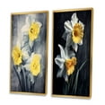 thumbnail image 3 of Designart "Nature s Impression of Daffodils in Yellow and Grey Tones I" Floral Framed Wall Art Set Of 2 - Yellow Floral Frame Gallery Set For Office Decor, 3 of 6