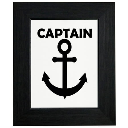 Captain - Boat Large Print - Classic Anchor Framed Print Poster Wall or Desk Mount Options