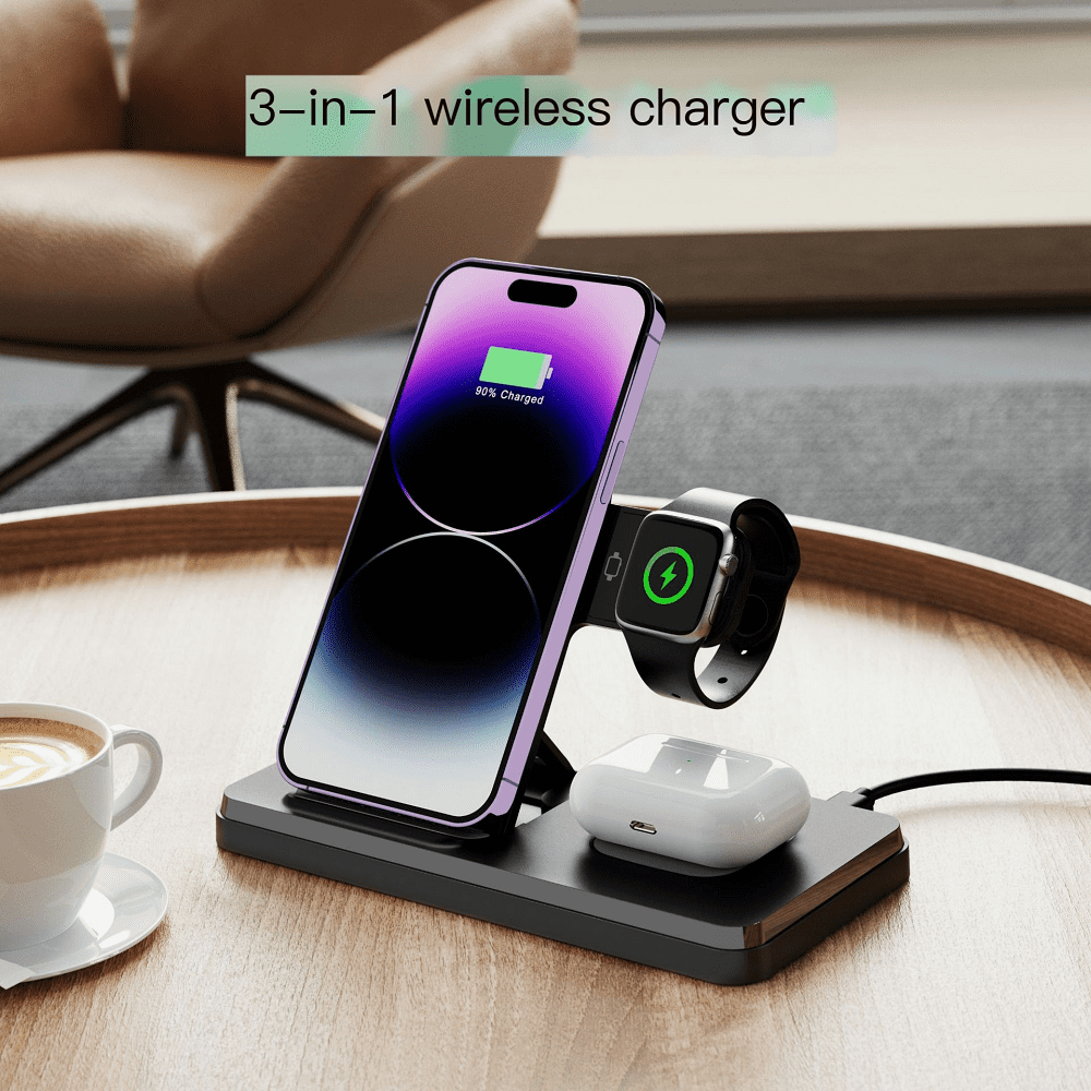 Wireless Charger Stand 3-in-1 Multiple Devices for Apple iPhone Watch Airpods