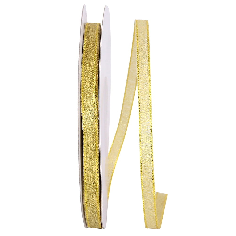 The Ribbon Roll - T60019-035-01J, Woven Shimmer Ribbon, Gold, 1/4 Inch ...