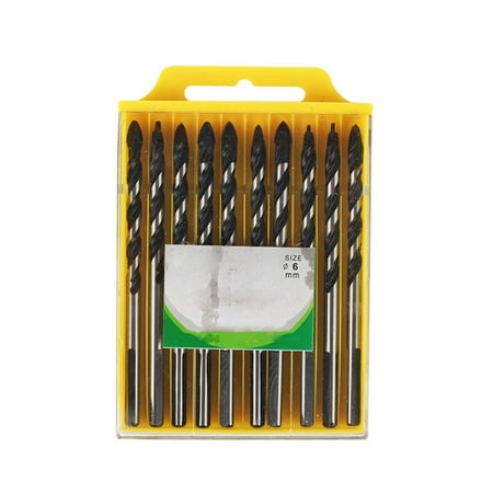 

6mm Precision Alloy Drill Bits Set for Tile Glass Ceramic Marble Concrete (Black)