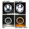 thumbnail image 2 of 2X 105W 7" LED Round Headlights Halo DRL Turn Signal for Jeep Wrangler 1997-2017, 2 of 6