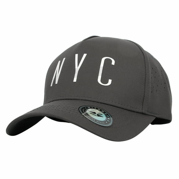 WITHMOONS Baseball Cap Summer Nylon Ventilated Hole NYC Hat CR11157 (Charcoal)