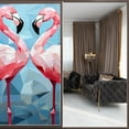 thumbnail image 2 of Static Cling Decorative Window Film Frosted Privacy Film Window Clings for Glass Windows No Glue Window Sticker for Bathroom Bedroom Office Stained Glass Flamingo (3), 2 of 4