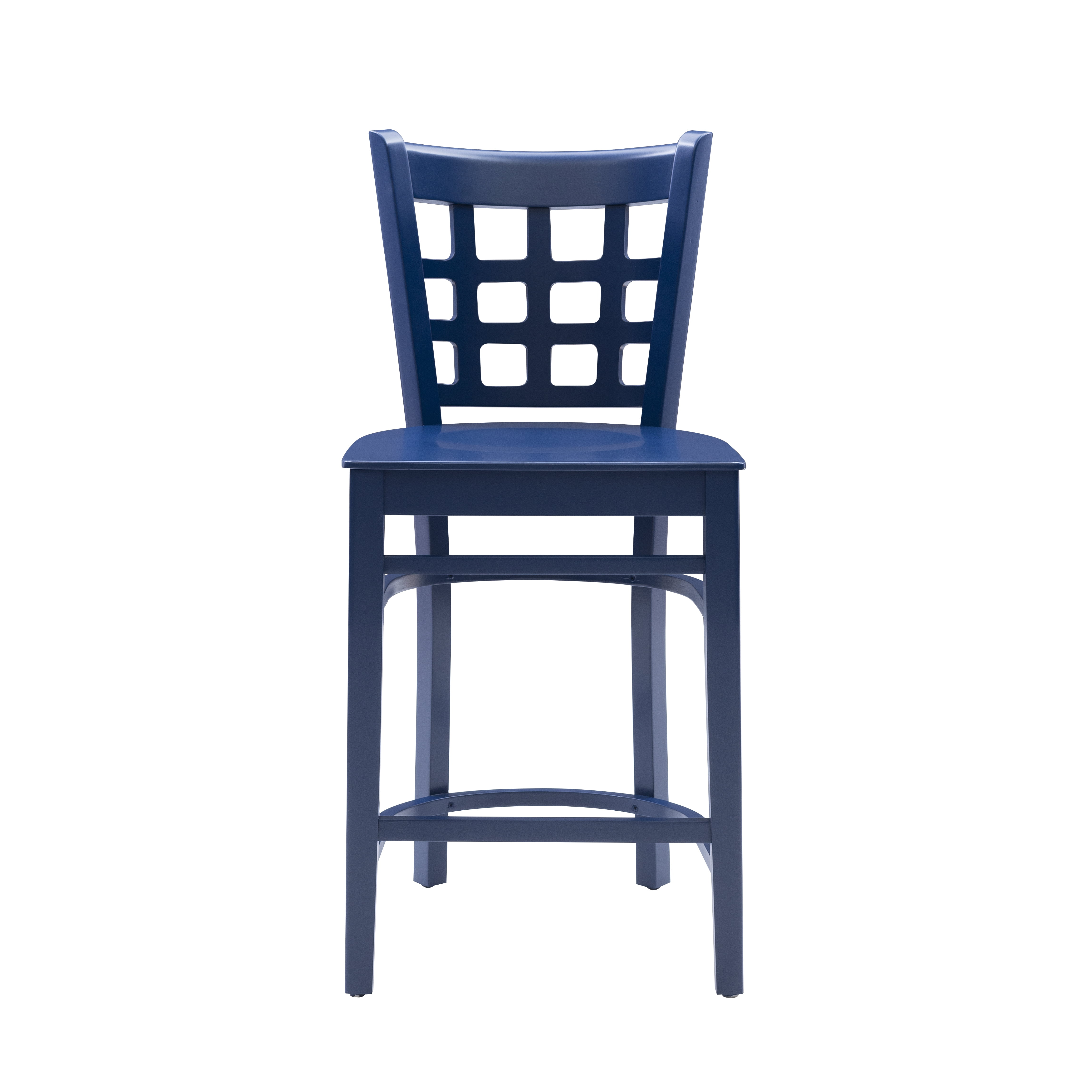 Linon Neville 24" Indoor Wood Counter Stool, Set of 2, Navy