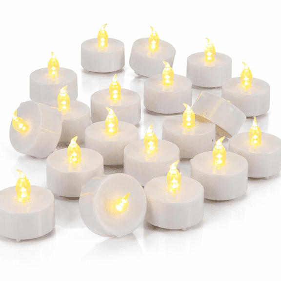 Tea Light,24 Pack Flameless LED Tea Lights Candles Flickering Warm Yellow 200 Hours Battery-Powered Tealight Candle.Ideal for Party,Wedding,Birthday,Home Decoration (24 Pack)
