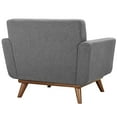 thumbnail image 3 of Modern Urban Contemporary Armchair Wood Set of 2, Grey Fabric, 3 of 4