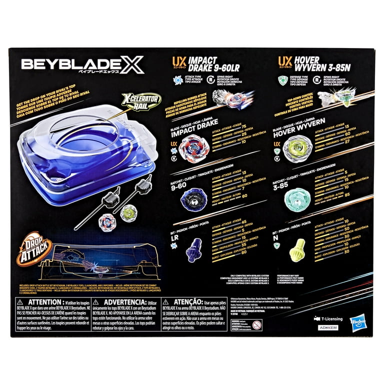Beyblade X Drop Attack Battle Set with Beystadium, 2 Right