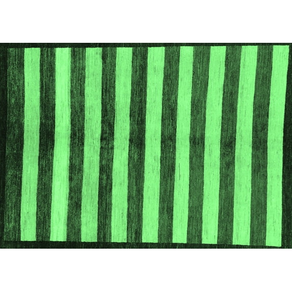Ahgly Company Indoor Rectangle Oriental Emerald Green Modern Area Rugs, 8' x 10'