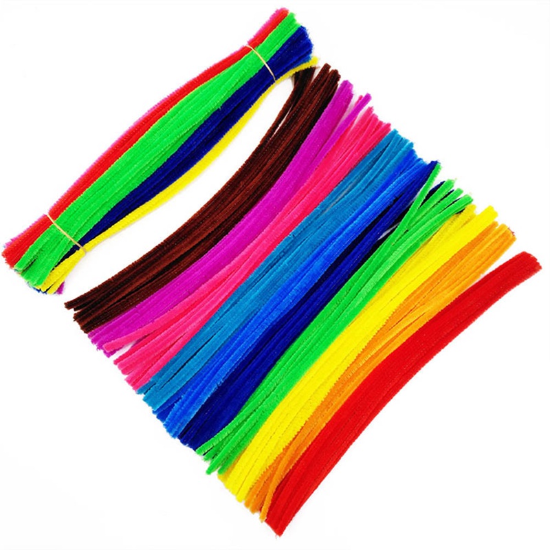 AkoaDa 100pcs Mixed Twisted Stick Plush Kids Toy DIY Educational Toys