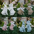 thumbnail image 2 of Milue Easter Bunny Figurine Resin Rattan Woven Rabbit Statue Art Crafts Decoration, 2 of 21