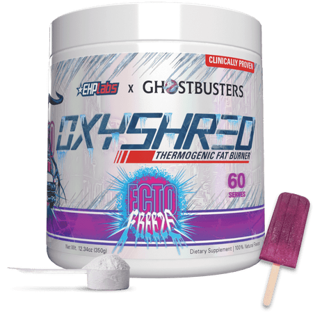 EHP Labs x Ghostbusters OxyShred Pre Workout Powder Supplement - Preworkout Powder with Acetyl L Carnitine, Energy Boost Drink - Ecto Freeze, 60 Servings