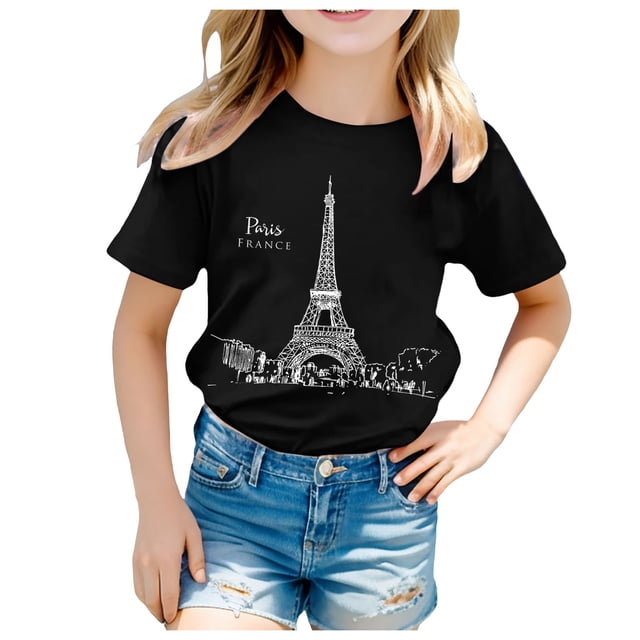 Haut à Manches Courtes Imprimé pour Enfants T-Shirt Filles Manches Longues sous-Vêtements