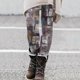 thumbnail image 2 of Gibobby Mujeres Pantalones Térmicos Leggings Pantalones de bota con estampado informal de primavera y otoño para mujer(Morado,M), 2 of 5