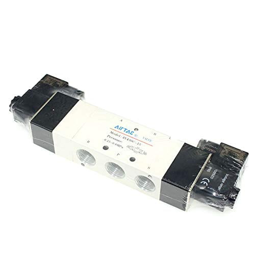 Pneumatic Double Solenoid Air Valve 4V430-15 AC 110V PT 1/2" 3 Position 5 Way Normally Closed$$Plumbing & HVAC