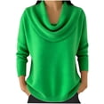 thumbnail image 3 of Aoiroe Womens Cowl Neck Tunic Tops,Womens Long Sleeve Tops Crew Neck Basic T Shirt, Warm Tops, Lightweight Casual Tunic Tops, Tunic Sweater, Long Sleeve Shirts for Women, Green XL, 3 of 6