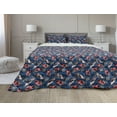thumbnail image 1 of Cars Comforter & Sham Bedding Set, Vintage Racing Cars on Blue Stripes with Checkered Flags Automobile Sports, 3 pcs Duvet Set Microfiber Filling Quilt, 5 Sizes, Navy Blue Red Black, by Ambesonne, 1 of 4