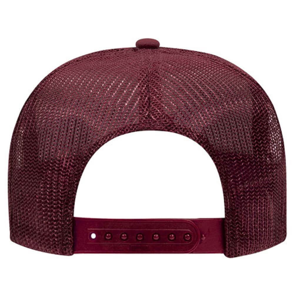 Couver 5 Panel High Crown Mesh Back Trucker Hat, Polyester Foam Front, Burgundy Maroon, 12PCS Bulk Set Pack