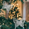 thumbnail image 2 of Beautynvta 2 Pcs Christmas Tree Butterfly Decorations, Glitter Hollow Butterfly Ornaments Hanging Decorations for Christmas Tree and Holiday Crafts, Silver, 2 of 6