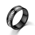 thumbnail image 1 of Anillo de acero de titanio con patrón de dragón, pieza de dragón, anillo de joyería luminosa con incrustaciones de diamantes, anillo de acero inoxidable, 1 of 6