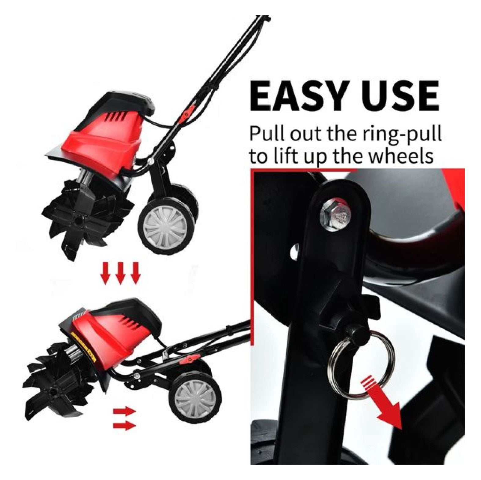 Electric Tiller Cultivator 17 Inch, 13.5 Amp Garden Tiller with 6 Blades