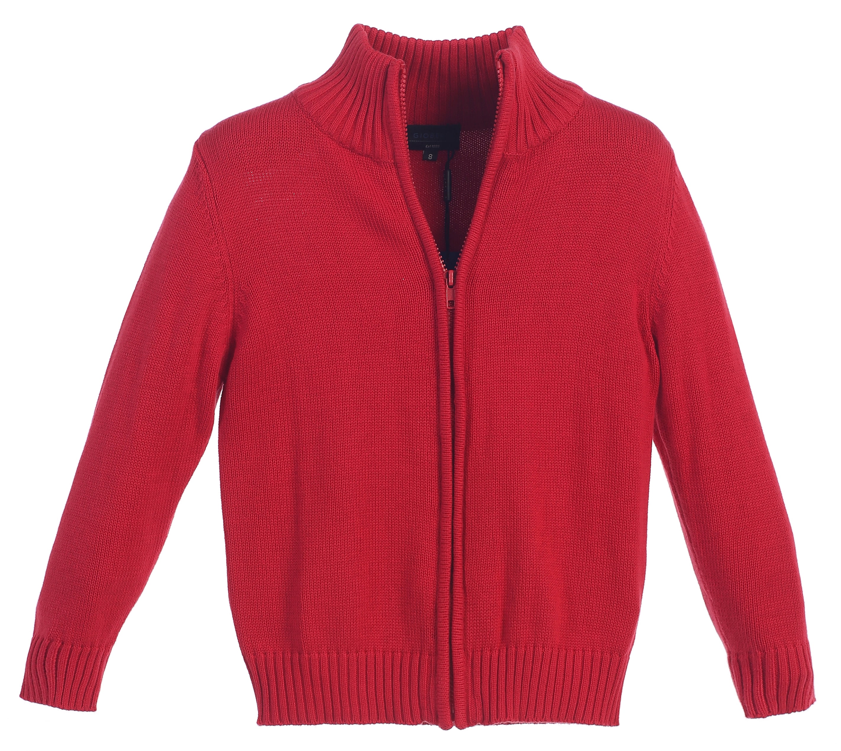 red zipper cardigan