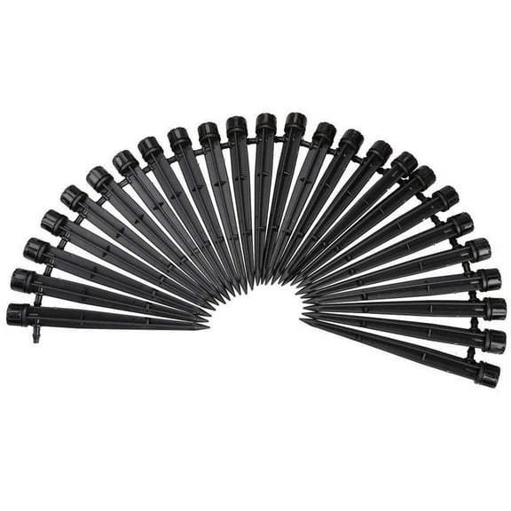 50 Pcs 360 Degree Adjustable Water Flow Irrigation Drippers on Stake Emitter Drip System