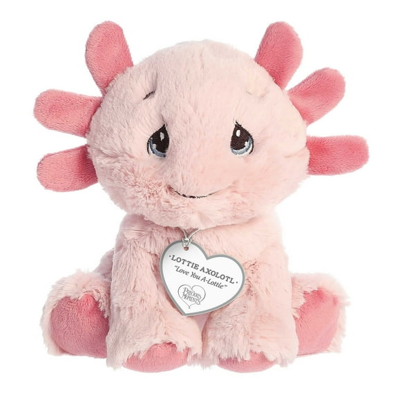 Aurora - Small Pink Precious Moments - 8.5" Lottie Axolotl - Inspirational Stuffed Animal