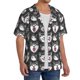 thumbnail image 2 of Fotbe HUSKY Face Camisa Estampada de Manga Corta para Hombre, Casual de Verano, Estilo Playero, Sin Arrugas-Large, 2 of 5