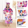 thumbnail image 3 of FORMRS Wearable Blanket Hoodie with Sleeves for Kids Cozy Flannel Sweatshirt, Purple Colorful Circles, 3 of 7