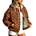 thumbnail image 2 of Jovrlynd Womens Zip Up Hoodies Leopard Fleece Lined Winter Warm Oversized Sweatshirt Jacket with Pockets, S-3XL, 2 of 5