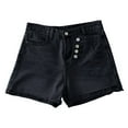 thumbnail image 4 of Sngxgn Jean Shorts for Women High Waisted Stretchy Denim Shorts Ripped Raw Hem Summer Casual Shorts(Black,L), 4 of 4