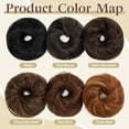 thumbnail image 3 of Small Cute Messy Bun Hair Piece 2PCs Mini Synthetic Curly Bun Scrunchies for Thin Hair Women Updo Hairpieces Dark Brown, 3 of 6