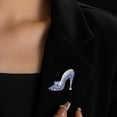 thumbnail image 4 of SmartBy Brooch Pin Shiny Rhinestones Inlaid High Heel Shape Pin Collar Coat Badge Dresses Party Evening Attire, 4 of 6
