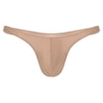 thumbnail image 3 of Trajes de baño para hombre, bañadores brillantes con bolsa abultada, tangas, ropa interior de color sólido, calzoncillos de cintura baja, calzoncillos para tomar el sol, bragas inferiores, 3 of 5