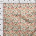 thumbnail image 2 of oneOone Cotton Poplin Fabric Watercolor Leaves & Peony Floral Print Fabric By Yard 56 Inch Wide, 2 of 4
