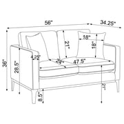 Apperson Upholstered Track Arm Loveseat Light Grey